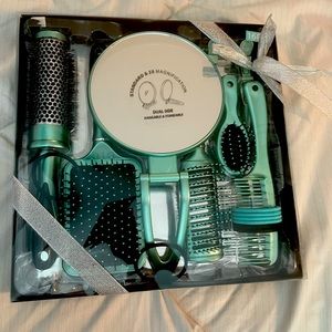 16 piece hair brush and mirror set